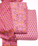 Pink Floral Printed Ladies Cotton Suit Set