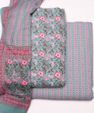 Sea Green Floral Print Printed Cotton Suit
