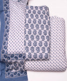 White Buti Print Cotton Suit Set