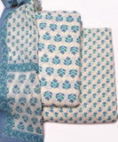 White Buti Print Cotton Suit Set