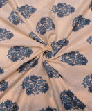 Beige Buti Print Cotton Fabric