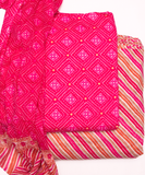 Fuchsia Bandhani Print Cotton Suit