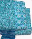 Sea Green Floral Print Cotton Suit