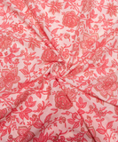 Off White Floral Print Cotton Fabric