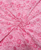 Baby Pink Floral Print Cotton Fabric