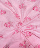 Baby Pink Floral Print Cotton Fabric