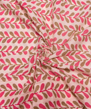 Off White Floral Print Cotton Fabric