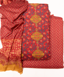 Rust Brown Printed Cotton Suit Set