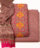 Earthy Brown Printed Cotton Suit Set