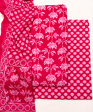 Magenta Printed Cotton Suit Set