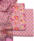 Pink Printed Cotton Suit Set