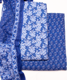 Blue Printed Cotton Suit Set