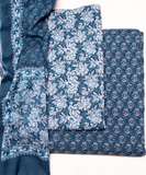 Teal Printed Cotton Suit Set