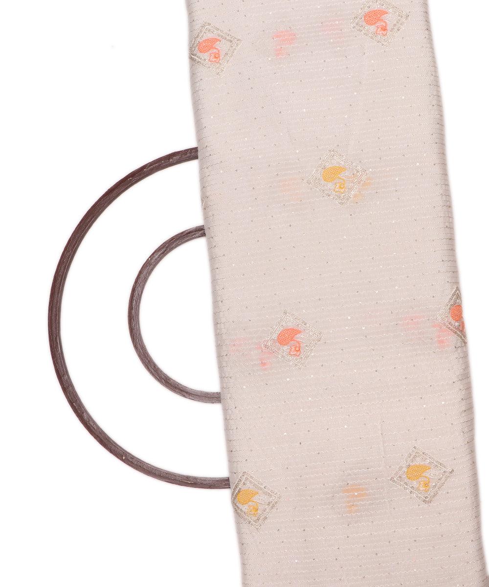 White Colour Dyeable Pure Chinon Embroidery Fabric - Fabric Dekho
