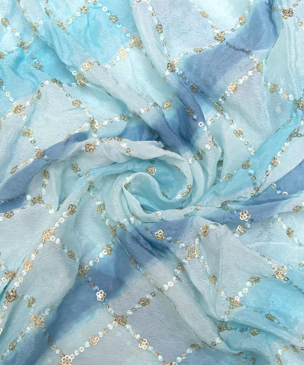 Pure Chinon Silk Embroidery Fabric Material Fabric Shop Online 