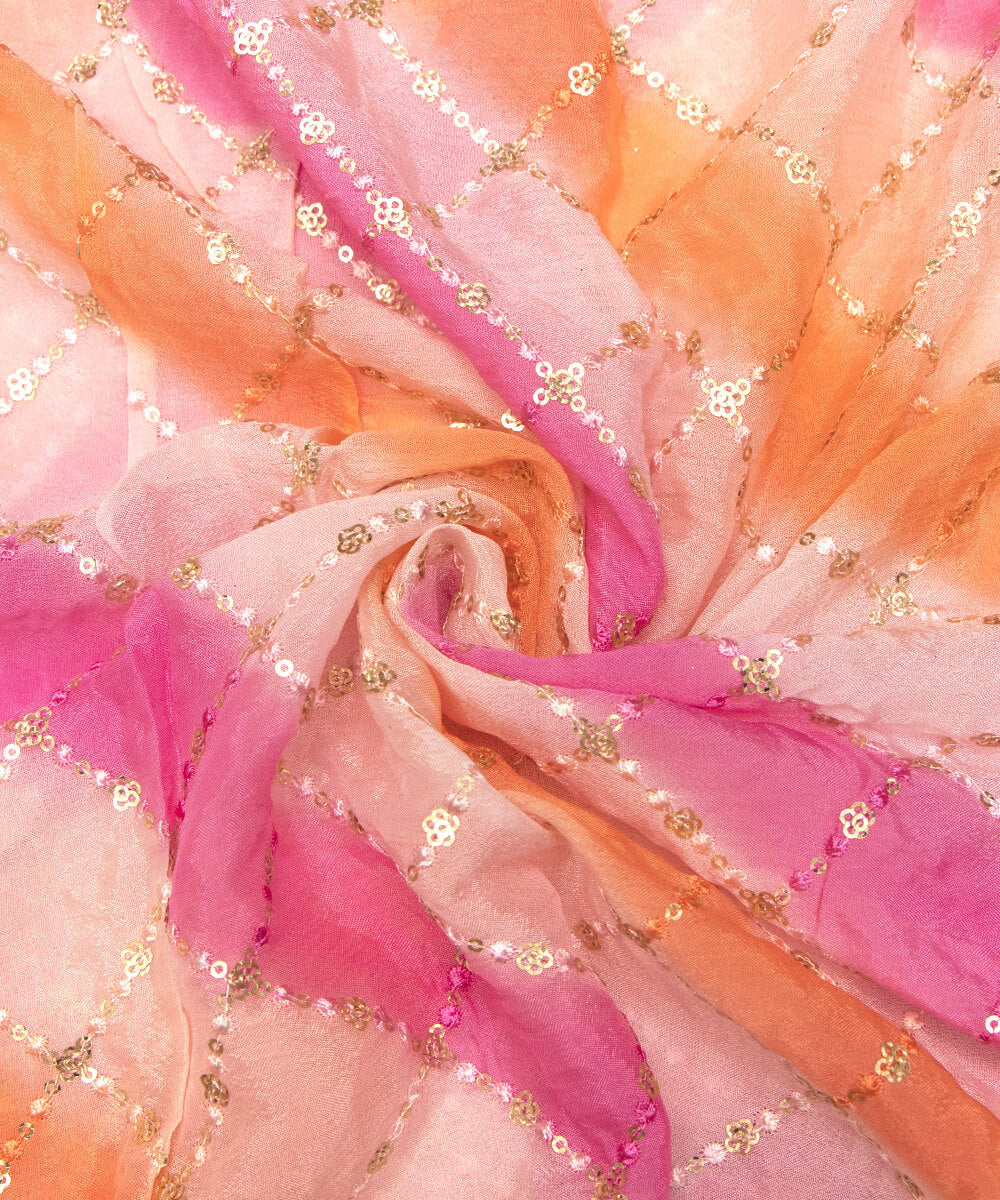Pure Chinon Silk Embroidery Fabric Material Fabric Shop Online 