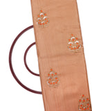 Beige Colour Zari Floral Embroidery Malbari Silk Fabric ( 1 Meter )