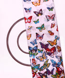 White Colour Butterfly Print Cotton Fabric ( 2 Meter )