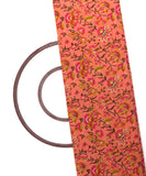 Pink Peach Colour Floral Print Cotton Fabric ( 1 Meter )