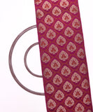 Purple Colour Floral Design Brocade Silk Fabric ( 1 Meter )