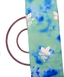 Blue Colour Chikan Tie Dye Digital Print Gota Embroidery Georgette Fabric ( 4.50 Meter )