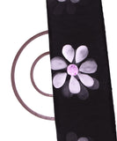 Black Colour Floral Pattern Hand Paint Organza  Fabric