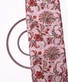 Light Dusty Pink Colour Digital Floral Print Viscose Chinon Silk Fabric
