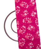 Bright Pink Colour Floral Print Chanderi Silk Fabric