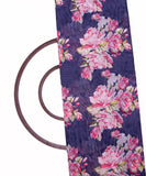 Navy Blue Colour Floral Print Chanderi Silk Fabric