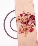 Light Peach Colour Digital Floral Print Viscose Chinon Silk Fabric