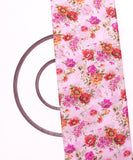 Pastel Pink Colour Digital Floral Print Viscose Chinon Silk Fabric