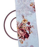 Sea Blue Colour Digital Floral Print Viscose Chinon Silk Fabric