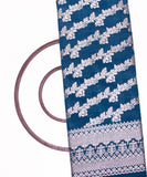 Teal Blue Colour Floral Design Dolla Silk Fabric