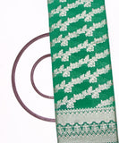 Green Colour Floral Design Dolla Silk Fabric
