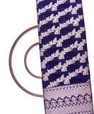 Navy Blue Colour Floral Design Dolla Silk Fabric