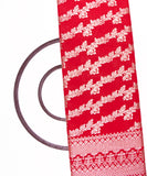 Red Colour Floral Design Dolla Silk Fabric