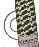 Olive Green Colour Floral Design Dolla Silk Fabric