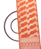 Light Orange Colour Floral Design Dolla Silk Fabric
