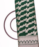 Dark Green Colour Floral Design Dolla Silk Fabric