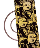Black Colour Buddha Digital Print Muslin Fabric