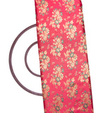 Red Colour Floral Design Heavy Satin Brocade Silk Fabric