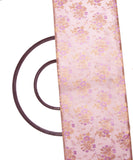 Lavender Colour Floral Design Heavy Satin Brocade Silk Fabric