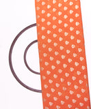 Orange Colour Floral Design Chanderi Silk Fabric