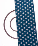 Teal Blue Colour Floral Design Chanderi Silk Fabric
