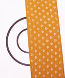 Light Orange Colour Floral Design Chanderi Silk Fabric