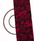 Red Colour Animal Digital Print Muslin Fabric