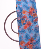 Light Blue Colour Floral Digital Print Chiffon Fabric
