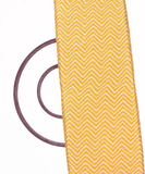 Yellow Colour Digital Zig Zag Print Viscose Chinon Silk Fabric
