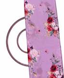 Lavendar Colour Digital Floral Print Viscose Chinon Silk Fabric