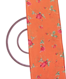 Light Orange Colour Digital Floral Print Viscose Chinon Silk Fabric